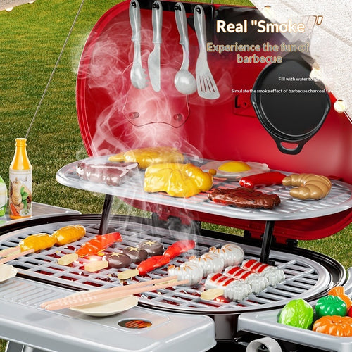 Girls Cooking Play Simulation Cooking Station Baby BBQ Kitchen Toy Set