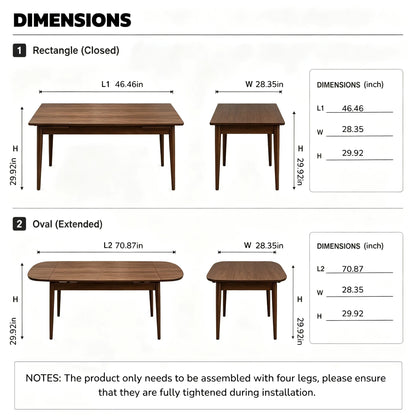 Kitchen Organizer - Solid Wood Extendable Dining Table Expandable
