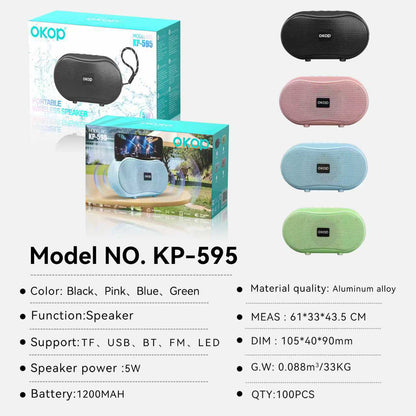 KP-595 Portable Bluetooth Speaker High-Quality Mini Speaker With Subwoofer Home Stand Long Battery Life And High Audio Quality Hot-Selling In Stock