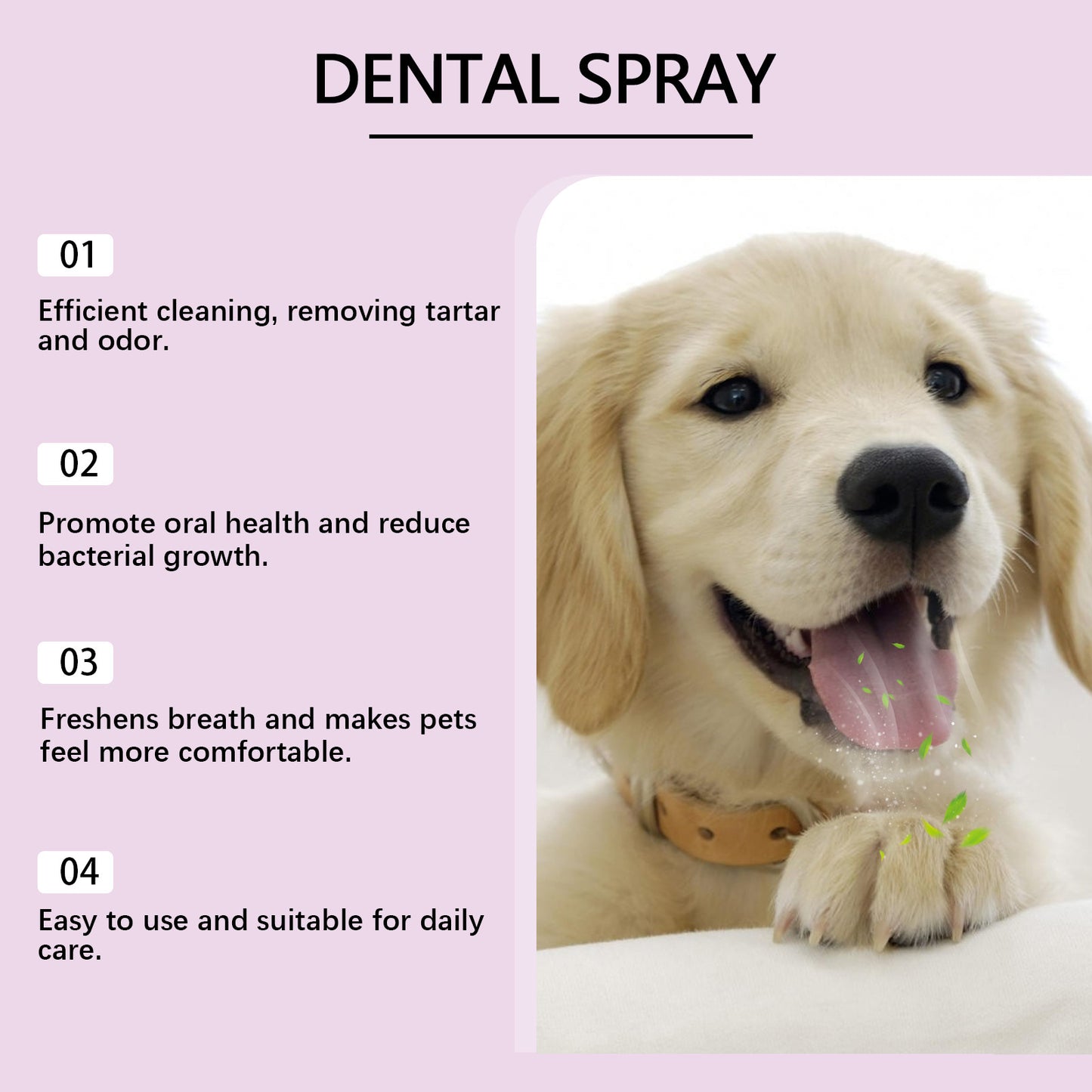 Yegbong Pet Teeth Spray, Cleans Pet Oral Cavity, Removes Tooth Stains And Yellow Teeth