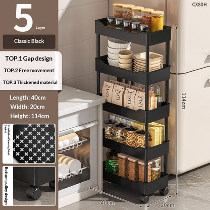 Kitchen Organizer - Ultra-Narrow Floor-Standing Kitchen Shelf With