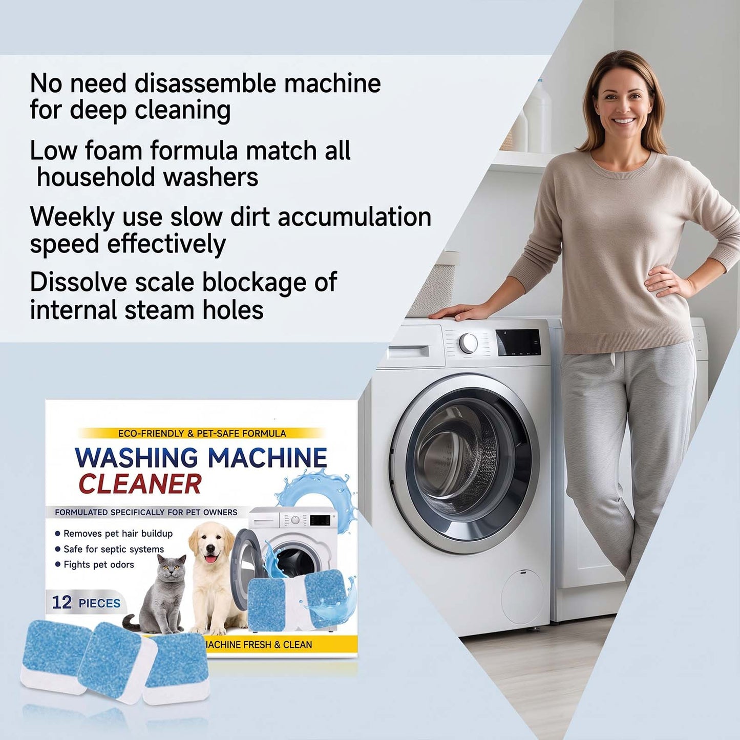 Non-removable Wash-and-disassemble Inner-cylinder Lint-cleaning Tablets