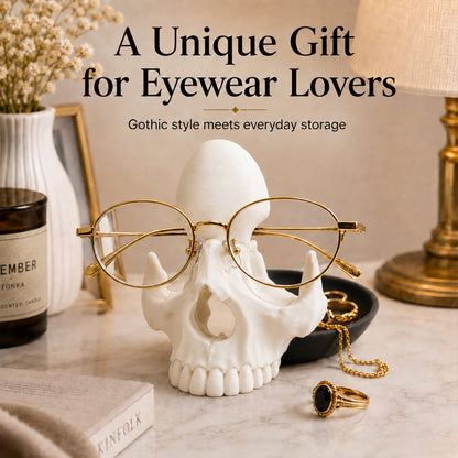 Home Decor - 3D Printed Skull Eyeglass Holder With Storage Tray