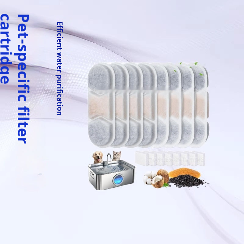 Stainless Steel Pet Water Fountain Filter Cartridge, Water Feeder With Activated Carbon Filter Included