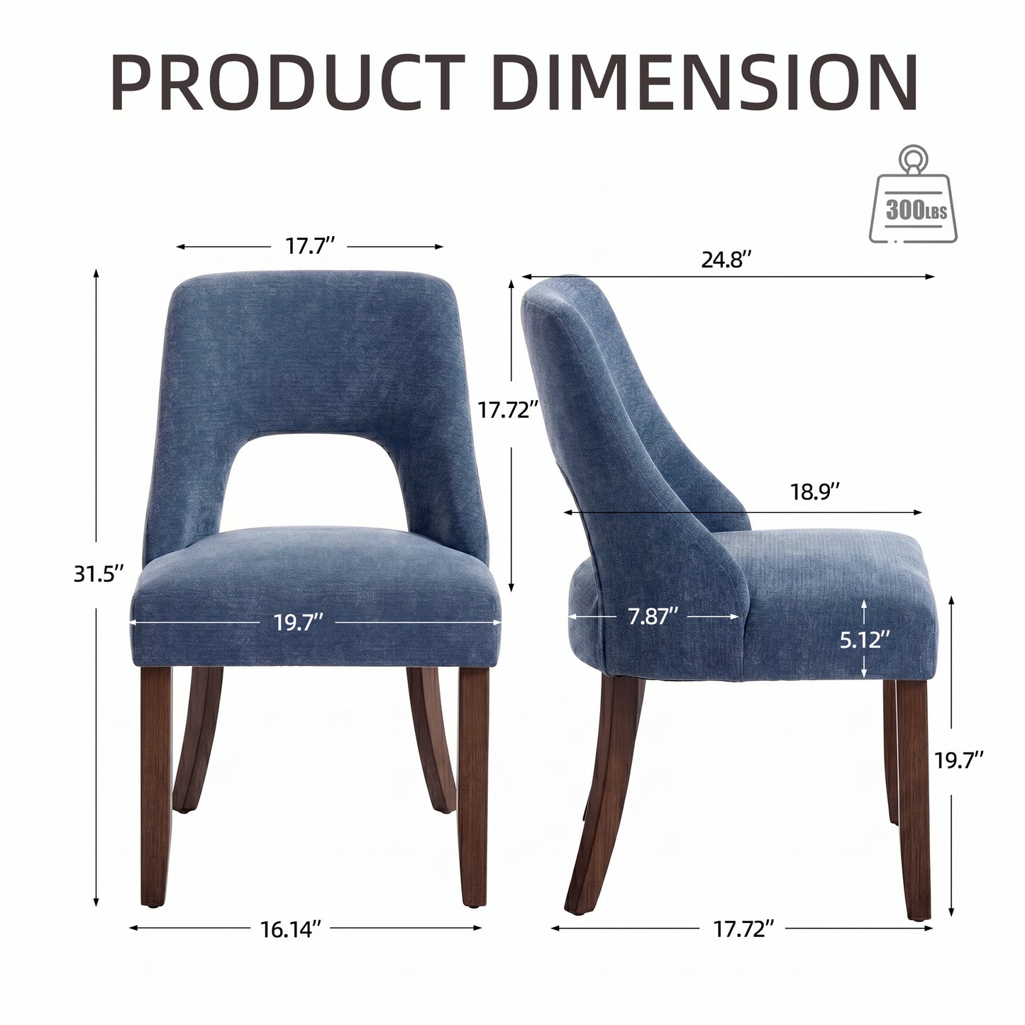 Kitchen Organizer - Dining Chair Set of 2,Upholstered Chenille Fabric