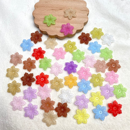 Matte Acrylic Snowflake Spacers, Frosted Scalloped Center-Drilled Charms For DIY Vintage Hair Sticks, Earrings & Craft Jewelry Supplies.
