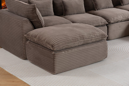 129.8" Width Cloud Couch Oversized Modular Sectional Sofa True Relax