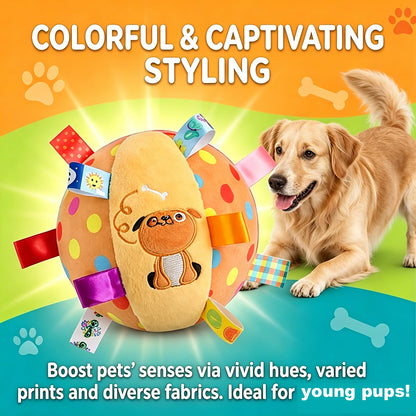 Colorful Squeaky Hanging Dog Training Toy, Squeaky Hanging Dog Toy, Dogs Ball With Ribbons And Bell, Pet Interactive Fetch Toys For Small Medium Dog