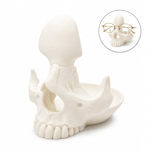 Home Decor - 3D Printed Skull Eyeglass Holder With Storage Tray