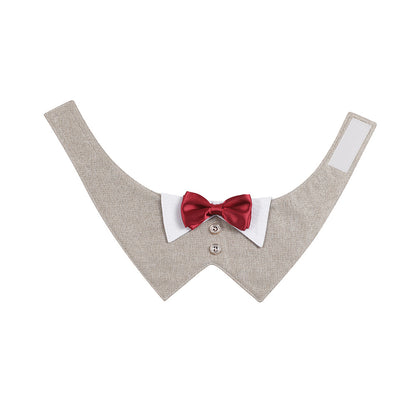 British-style Suit Pet Bib Velcro Pet Triangle Scarf
