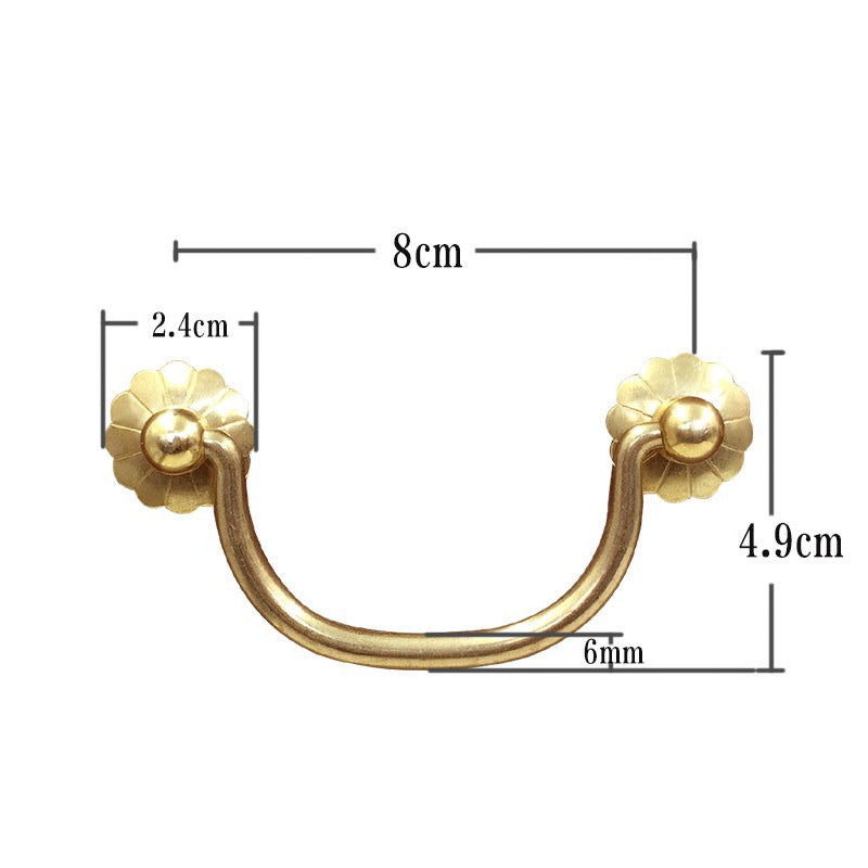 Chinese-style Antique inspired Solid Brass Furniture Hinge Pull Handle