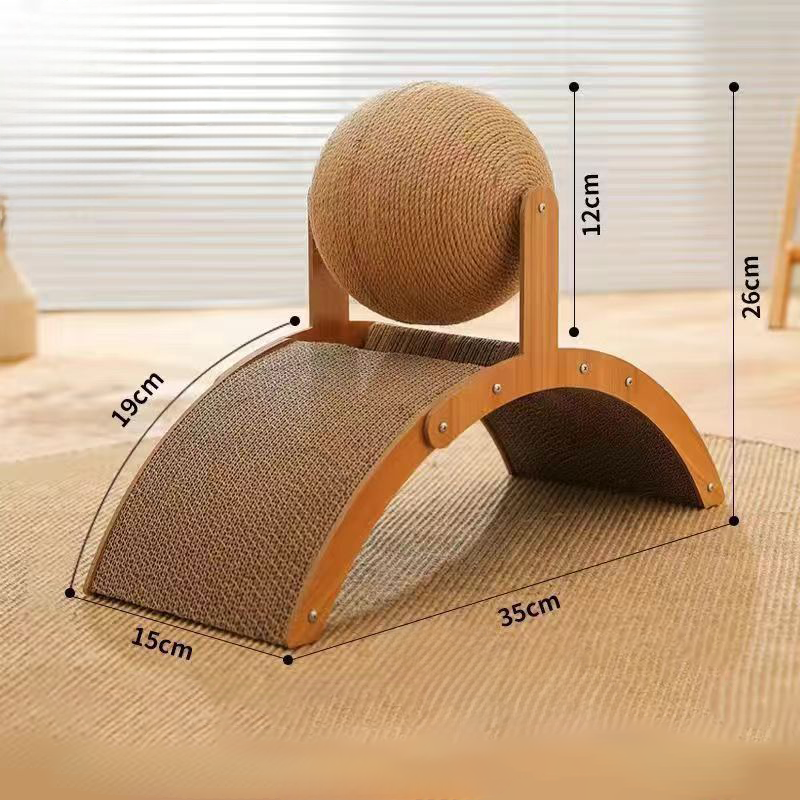Wobble Ball Cat Scratcher, Cat Scratching Ball On Stand, Interactive Cat Scratcher With Rotating Sisal Ball, Cat Scratcher Board For Indoor,Protects