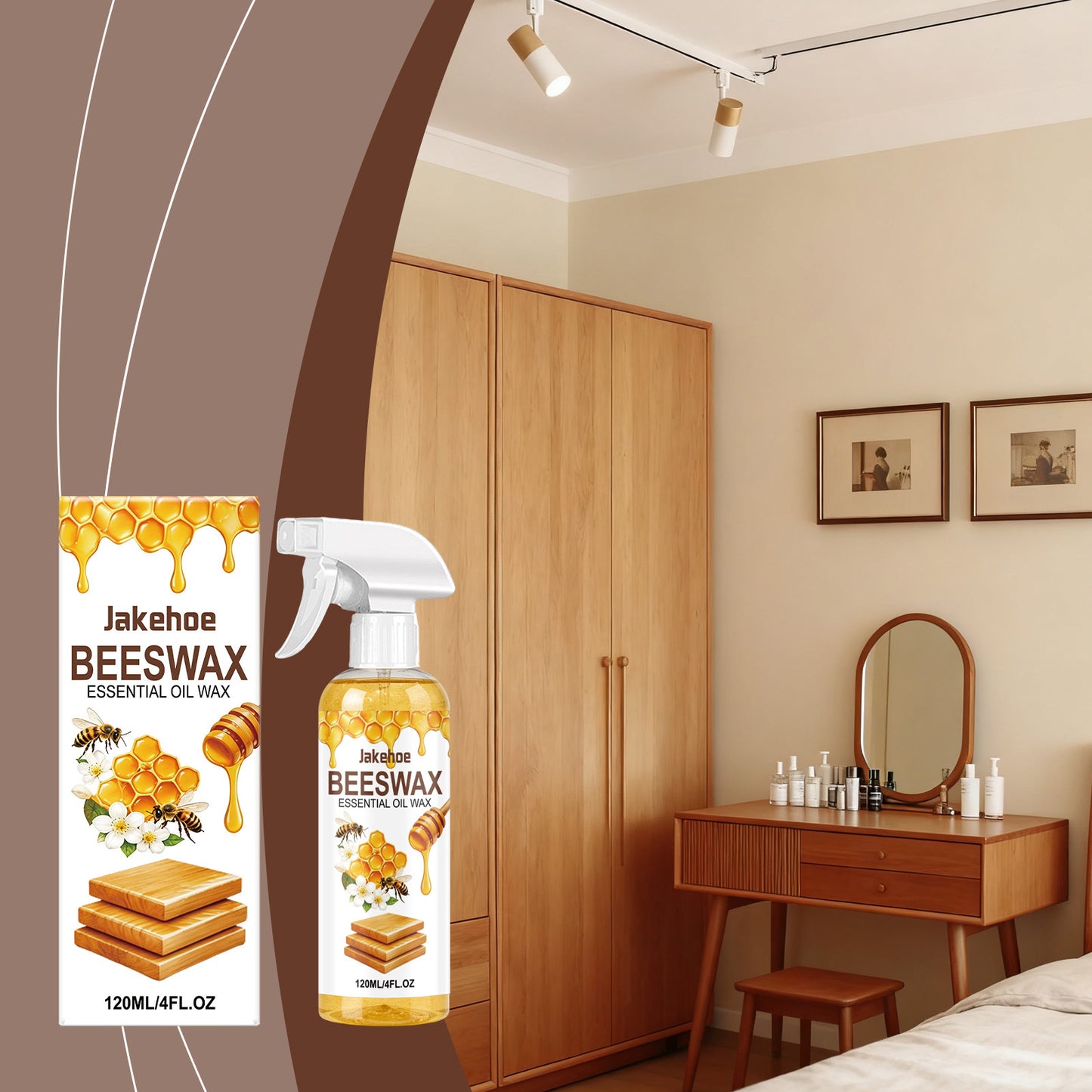 Jakehoe Beeswax Furniture Polisher Cleans And Polishes Wooden Surfaces, Enhances Shine, Household Care Agent