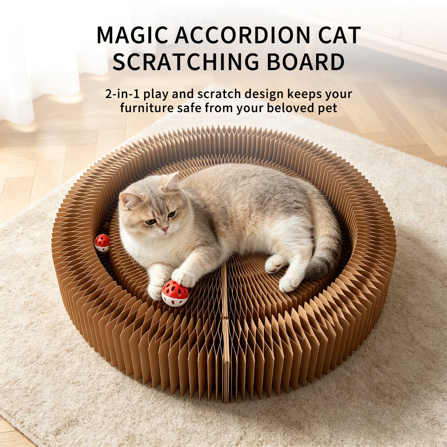 Multi-form Foldable Magic Organ Cat Scratcher Corrugated Cardboard