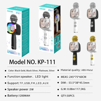 KP-M111 Wireless Bluetooth Microphone Home Karaoke Speaker Condenser Mic All-in-One In-Stock Factory Direct