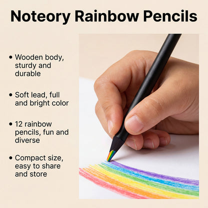 Noteory Rainbow Pencil Multi-Color Pencil For Drawing And Graffiti Art Supplies Gradient Color Hand Drawing Pen