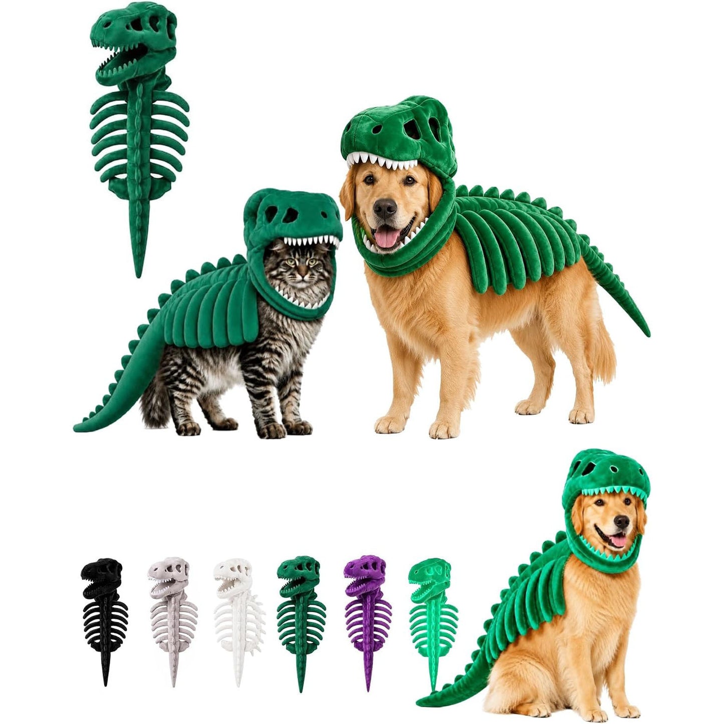 Dog Cat And Pet Dinosaur Skeleton Costume