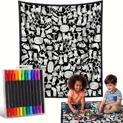 Creative Coloring DIY Multi-Functional Nap Blanket For Home Leisure