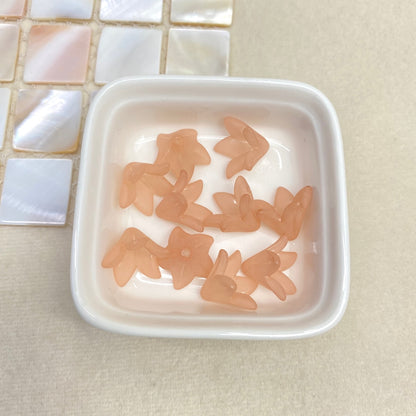 3D Matte Acrylic Lily Flower Buds, Translucent Frosted Petal Charms For DIY Hair Accessories, Earrings & Craft Jewelry Supplies.