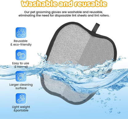 Pet Hair Removal Glove For Dogs & Cats, Upgraded Reusable Electrostatic Pet Hair Remover Glove, Magic Brush Mitt Tool For Couch, Furniture, Bed