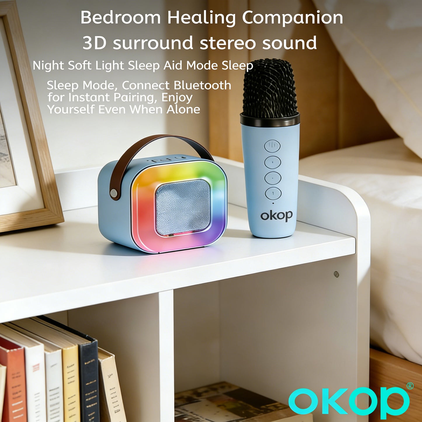 KP-K07 Bluetooth Wireless Karaoke Microphone Speaker Mini All-in-One Home KTV System New Arrival In Stock