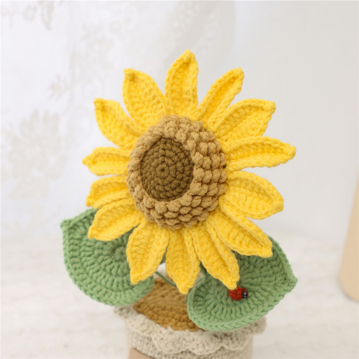 Home Decor - Handmade Crochet Flower Bouquet, Sunflower Matched With