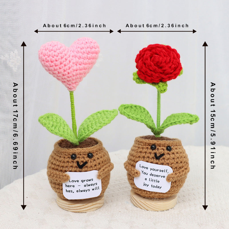 Smart Home Gadget - Handmade Crochet Potted Flower, Assorted Pot