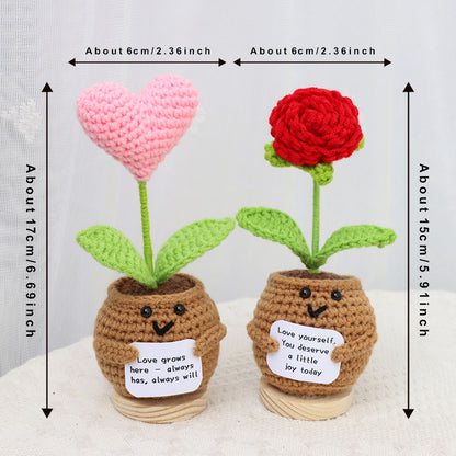 Smart Home Gadget - Handmade Crochet Potted Flower, Assorted Pot