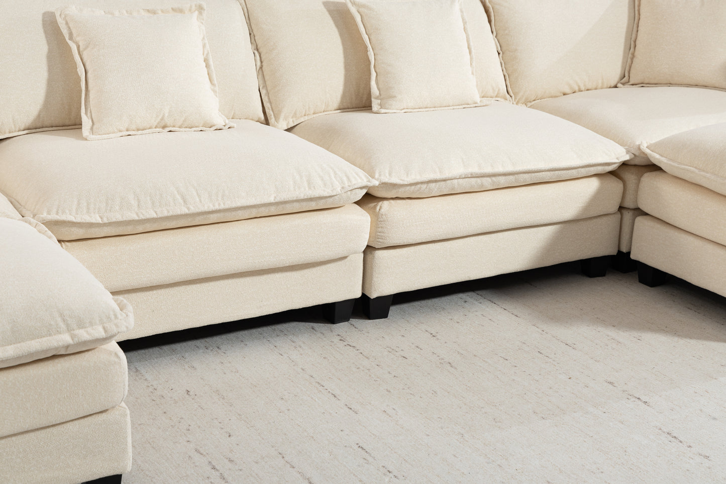 Modern 4seats with 2ottoman 149.61"Sectional Sofa with Waist