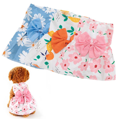3 Pack Pet Dog Dress, Dog Dresses For Small Girl, Floral Sleeveless Summer Clothes For Small Pet Dogs Cats, Girl Dog Clothes