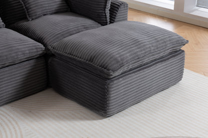 129.8" Width Cloud Couch Oversized Modular Sectional Sofa True Relax