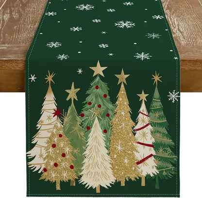 Kitchen Organizer - Christmas Table Runner 13x72 Inch, Xmas Trees