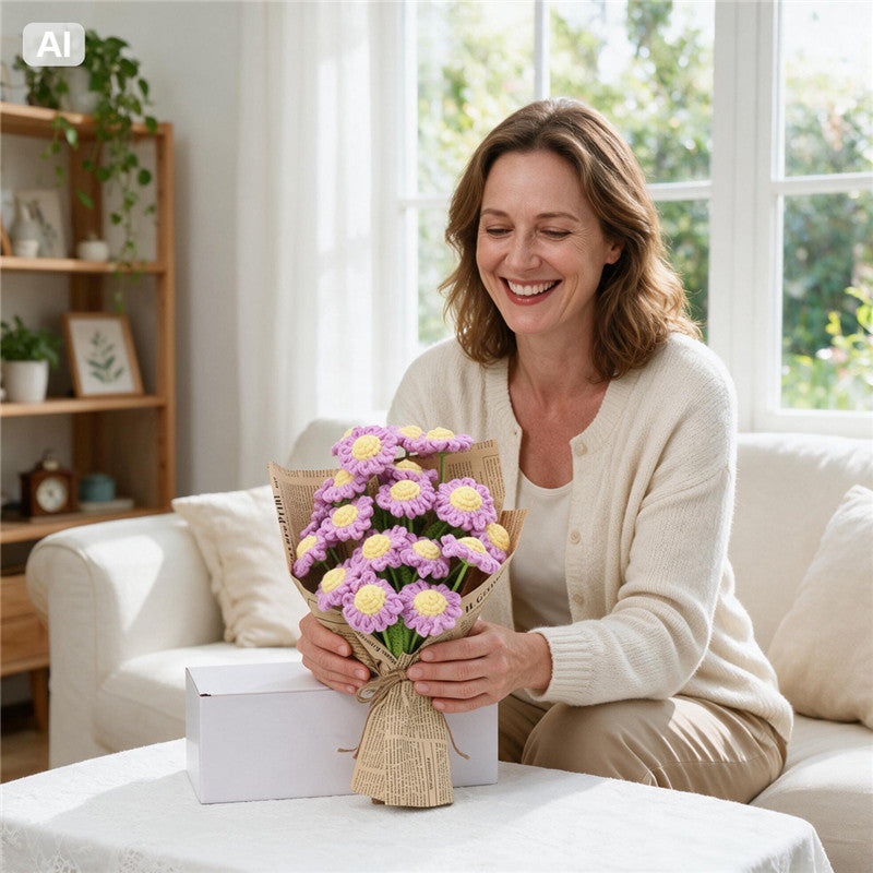 Smart Home Gadget - Handmade Crochet Lavender Purple Bouquet