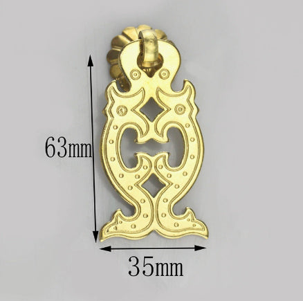 Furniture Cabinet Door Copper Fittings Auspicious Cloud And Fish