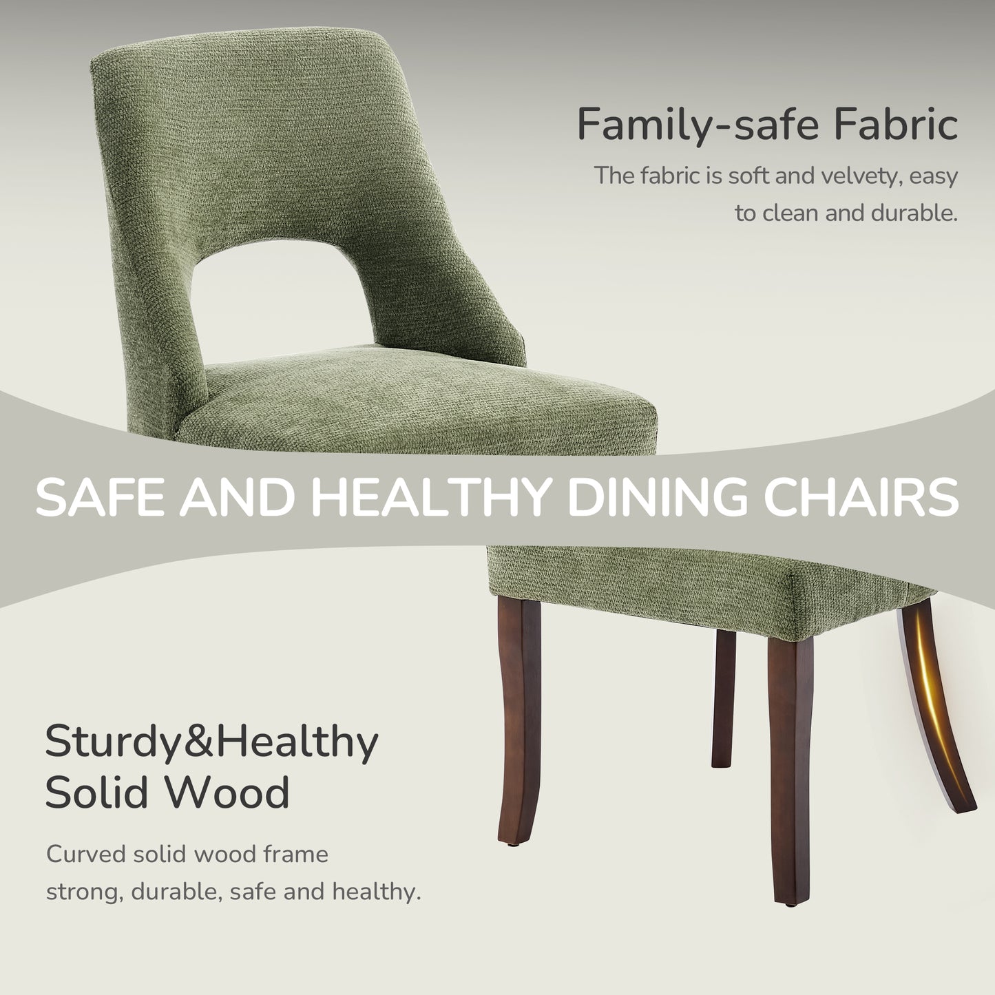 Kitchen Organizer - Dining Chair Set of 2,Upholstered Chenille Fabric