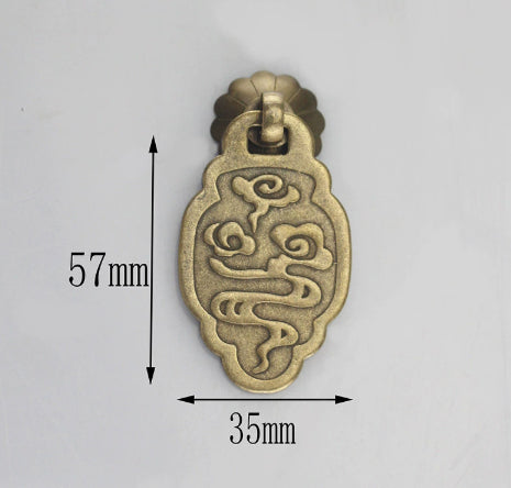 Furniture Cabinet Door Copper Fittings Auspicious Cloud And Fish