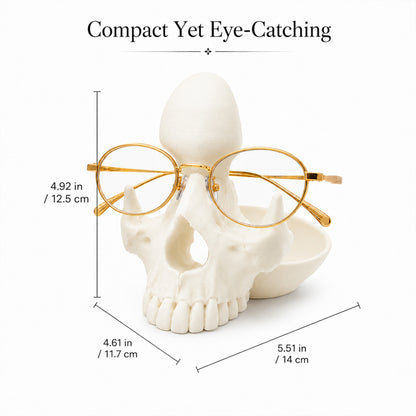 Home Decor - 3D Printed Skull Eyeglass Holder With Storage Tray