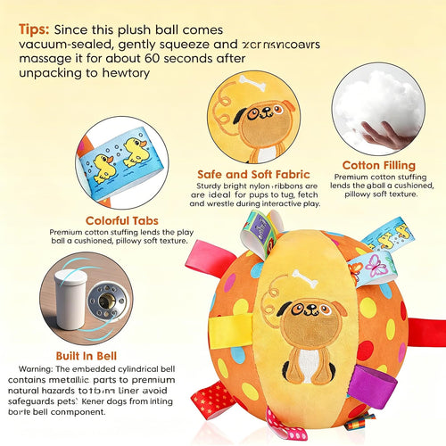 Colorful Squeaky Hanging Dog Training Toy, Squeaky Hanging Dog Toy, Dogs Ball With Ribbons And Bell, Pet Interactive Fetch Toys For Small Medium Dog