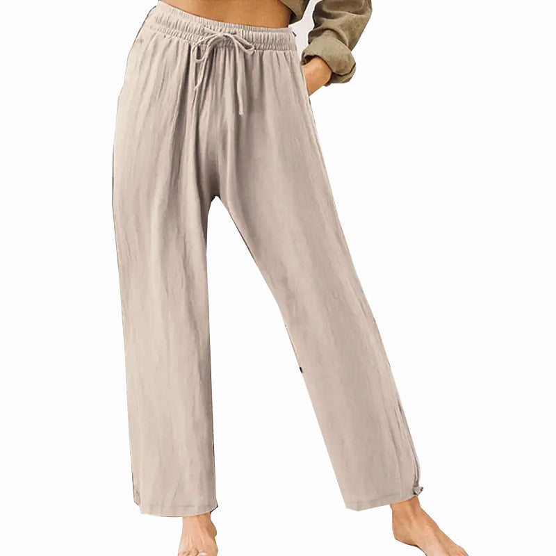 Home Decor - Womens Solid-Color Summer Casual Home Pants