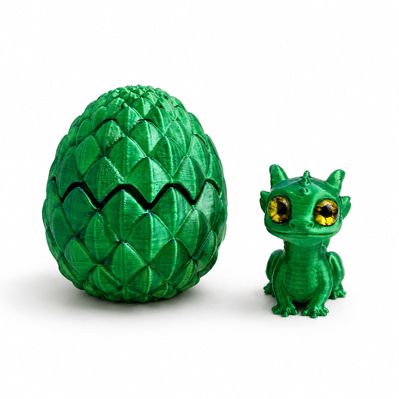 Home Decor - 3D Printed Dragon Egg With Mini Dragon, Openable Scale