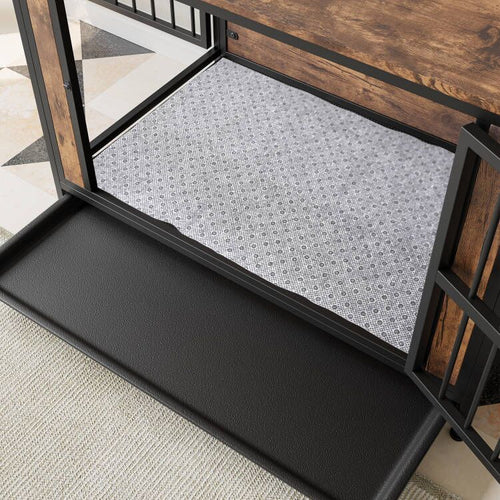 Dog Crate Furniture, Wooden Dog Crate Table, 38.9" Dog Kennel with 2