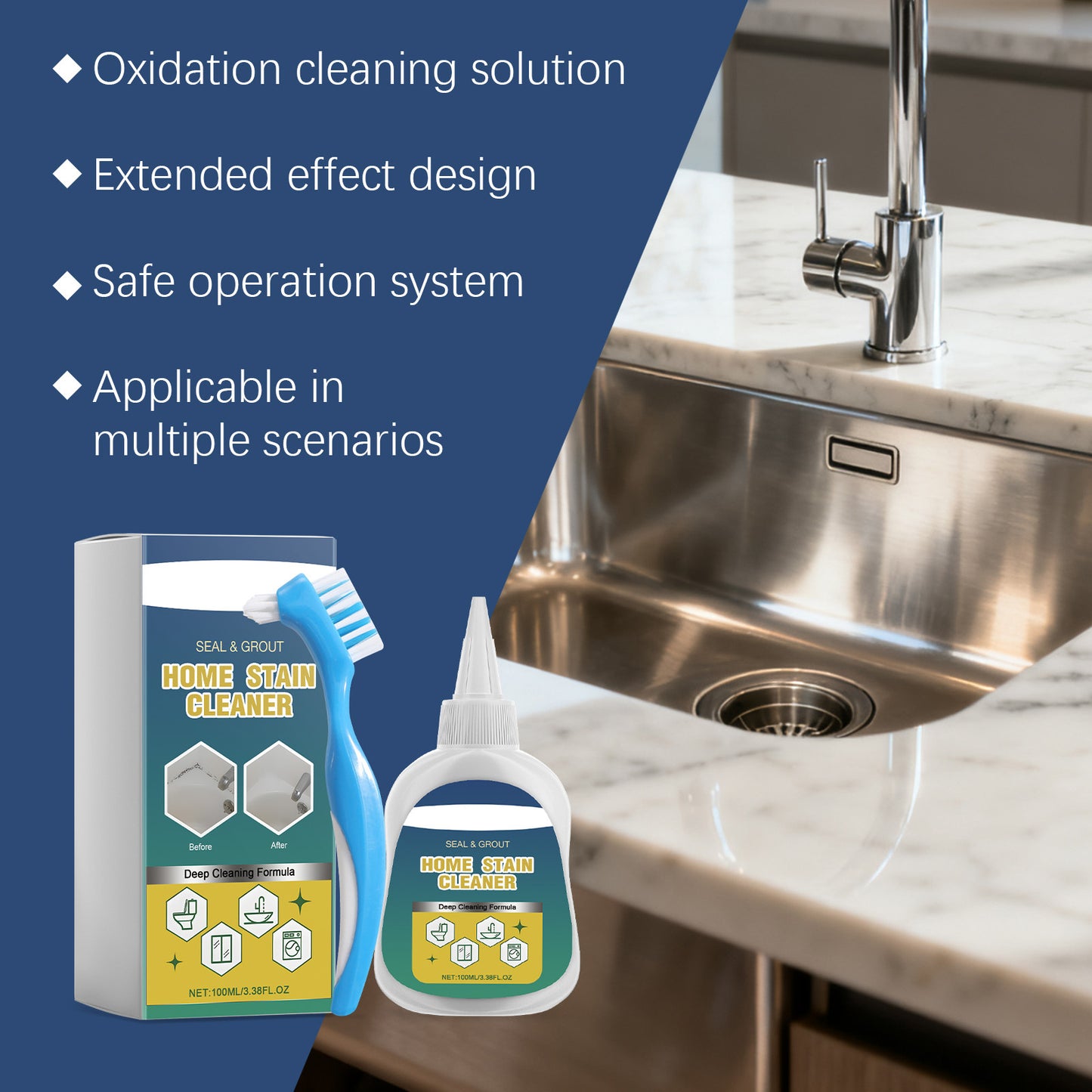 Household Stain Removal Cleaning Gel, Deep Stain Removal, Multi-Effect Cleaning For Tiles And Grout, Universal, Splash-Free, Convenient Packaging