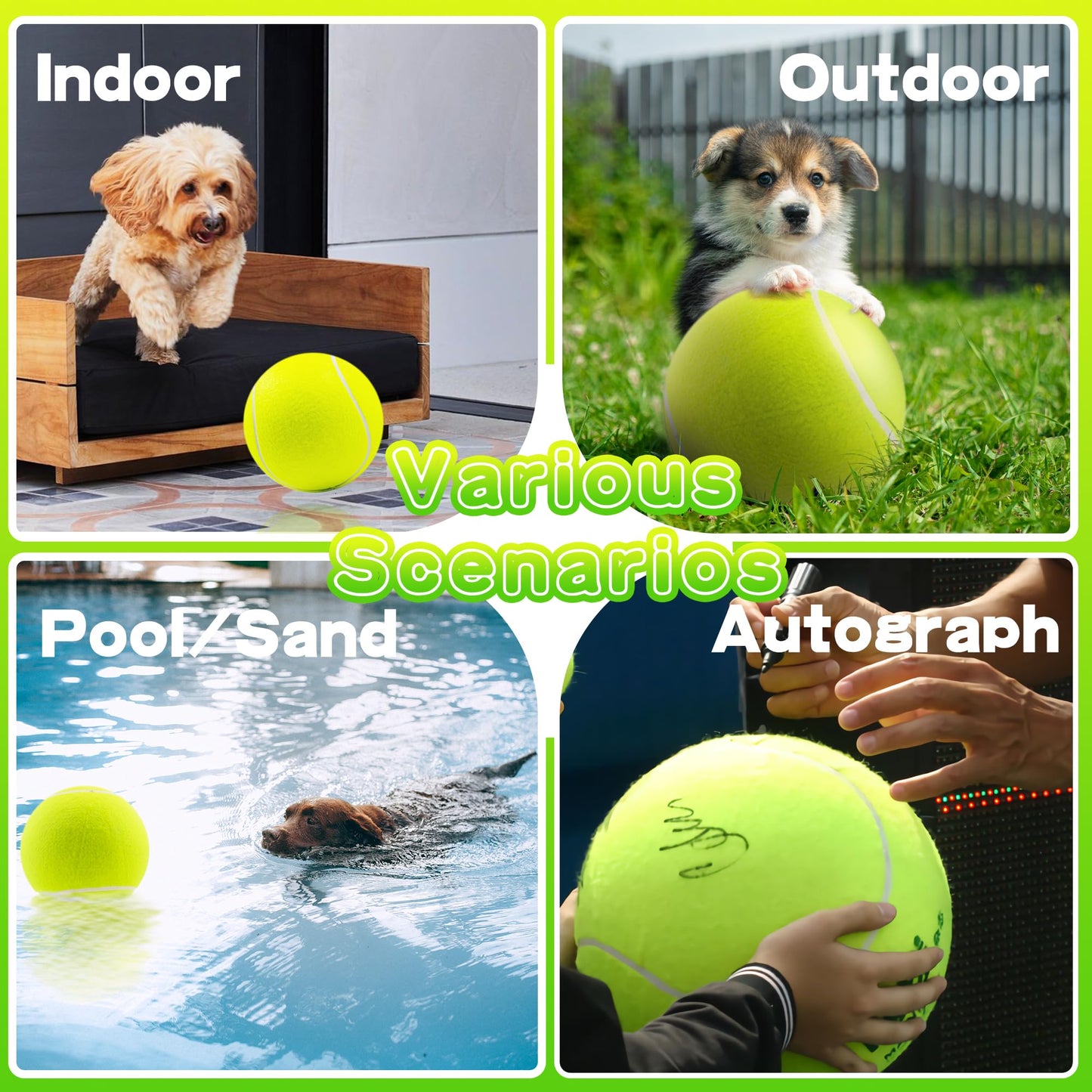 Pet Supplies - Dog Tennis Ball,Giant Sport Gift Toy Herding Ball For