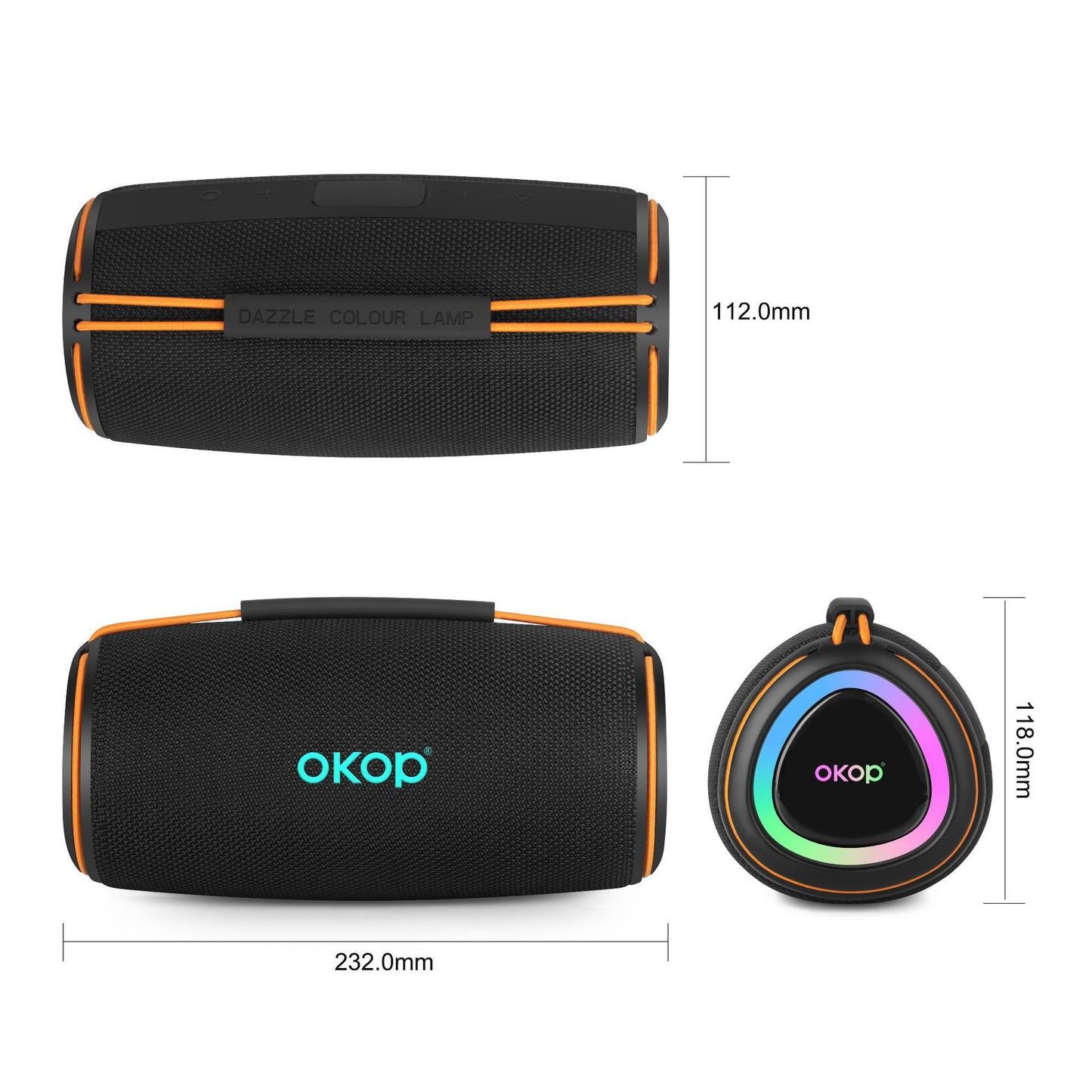 KP-810 Model Portable Bluetooth Speaker With RGB Colorful Lights Heavy Bass Card Slot And Desktop Home Use