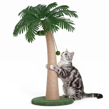 43 Inch Tall Cat Scratching Post For Indoor Large Cats, Natural Sisal Scratch Post With Hanging Toys, Stable Base Cat Scratcher For Kittens & Cats