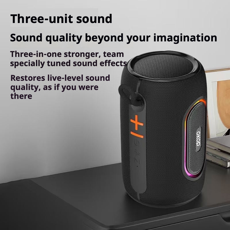 KP-592 Best-Selling Wireless Bluetooth Speaker Portable Outdoor RGB Subwoofer Home Desktop Speaker With Card Slot Mini Home Audio In Stock