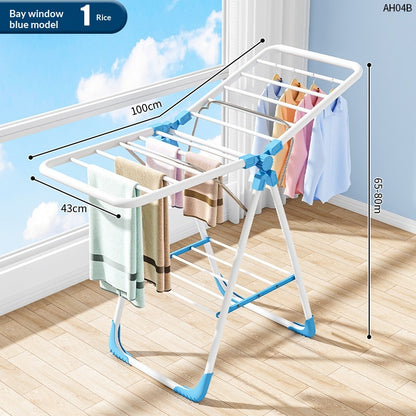Freestanding Folding Wing-shaped Clothes Drying Rack For Home, Simple Baby Clothes Hanger For Balcony, Stainless Steel