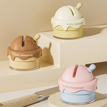 Ice Cream Shaped Suction Cup Knife Sharpener For Home Kitchens