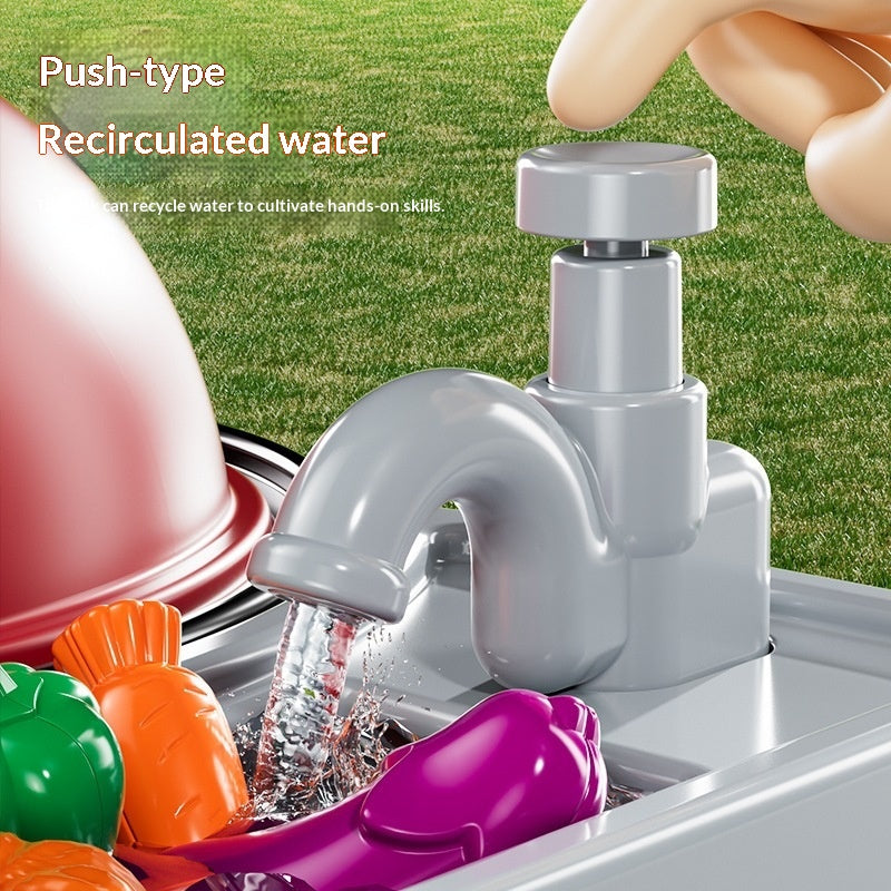 Girls Cooking Play Simulation Cooking Station Baby BBQ Kitchen Toy Set