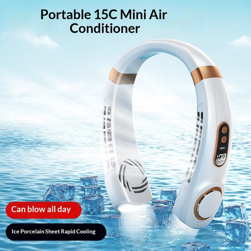 Ice-ceramic Cooling Smart Portable Neck-mounted Fansilent